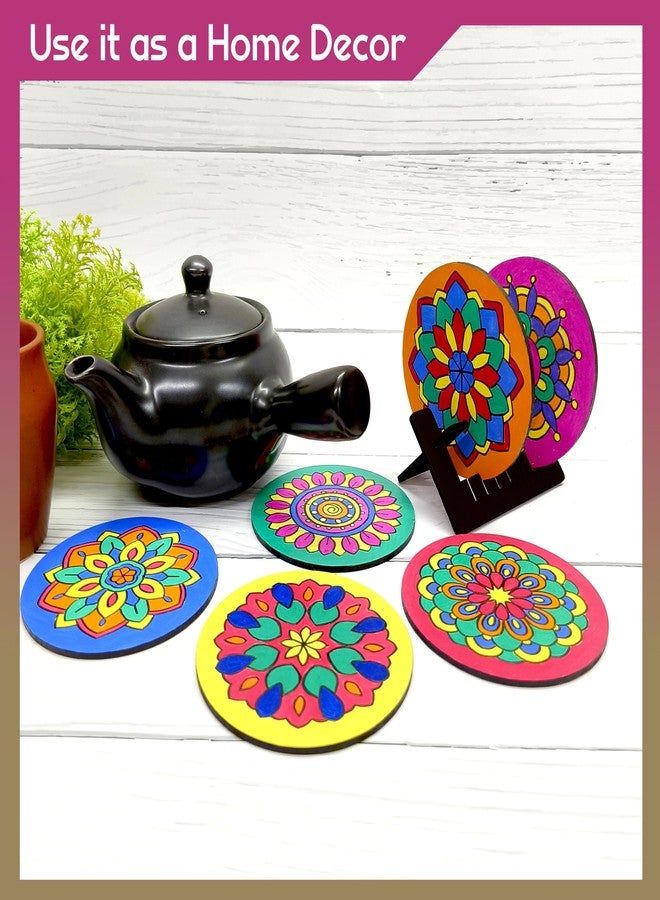 SOLOBOLO Mandala Art kit for Kids Adults,Indian Art Forms Kits,Art & Craft kit Birtday Return Gift for Girls 9-12 12-15,Coloring & Painting kit Using Water Brush, Brown - Image 4